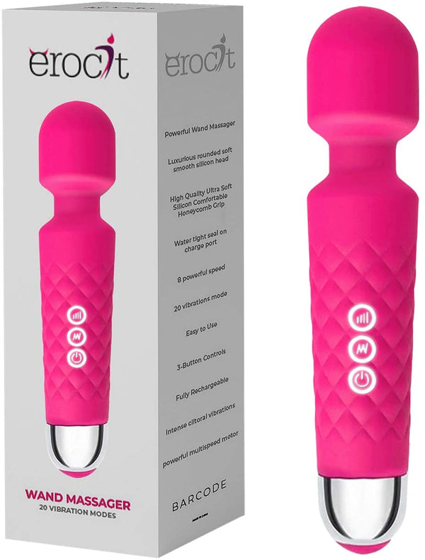 Erocit™ Pink Cordless Rechargeable Handheld Wand Massager - Erocit