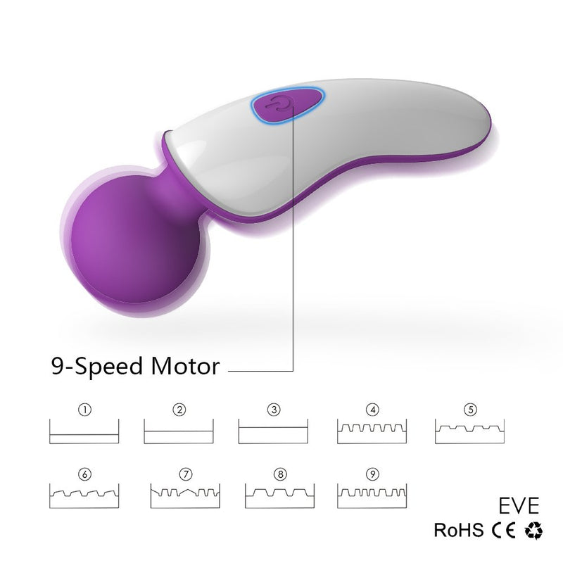 Erocit™ Cordless Mini Wand Massager with 9 Vibration Patterns - Erocit