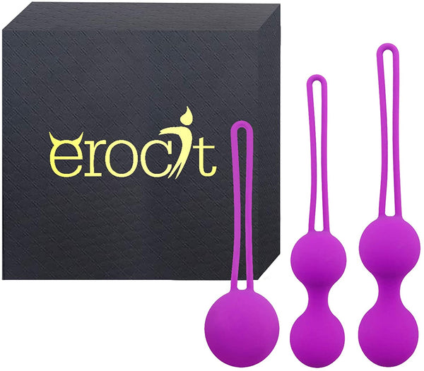 Erocit™ Kegel Balls for Women, Ben Wa Balls, Pelvic Floor Exercise and Pleasure, Medical Grade Silicone, Bladder Control Devices for Women: Beginners to Advanced - Erocit